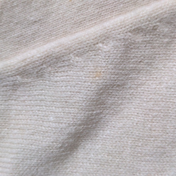 100% cashmere size M cream colored button up sweater pockets on front - Picture 3 of 13